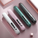 Alisador de cabelo portátil com display digital em cores rosa, verde, preto e branco