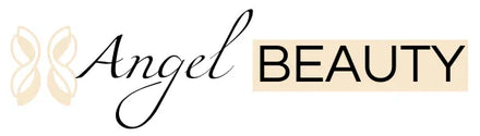 Logotipo Angel Beauty com design elegante e elementos florais suaves